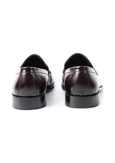 Tuna Hakiki Açma Deri Bordo Loafer Erkek Ayakkabı - Kösele Taban K1625 Bordo