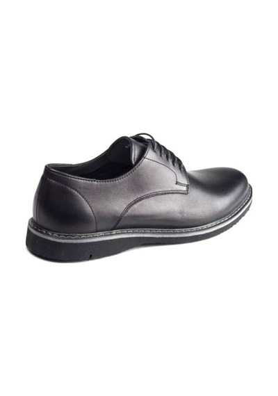 Komcero 7416 Siyah Hakiki Deri Klasik Casual Erkek Ayakkabı-Siyah
