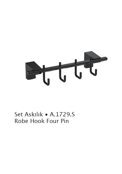 Deppot F1 Mat Siyah Set Askılık A.1729.S Mat Siyah