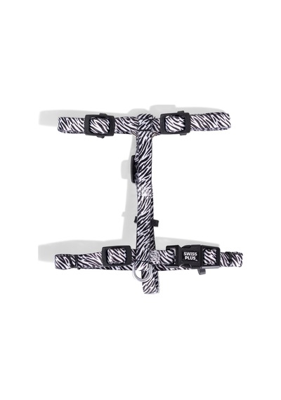 Swissplus Urban Paws Zebra Black Geri Dönüştürülmüş H-tipi Köpek Göğüs Tasması-xs Beyaz - Siyah