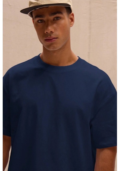 Cool Tarz Erkek %100 Organik Pamuklu Kalın Dokulu Comfort Fit Bisiklet Yakalı T-shirt Lacivert Lacivert Cool Tarz Erkek %100 Organik Pamuklu Kalın Dokulu Comfort Fit Bisiklet Yakalı T-shirt Lacivert Lacivert
