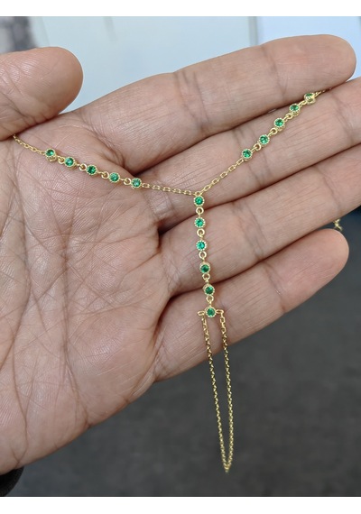 Zirkon Taşlı Zümrüt Yeşili Gümüş Şahmeran Bileklik - Rodyum Gold