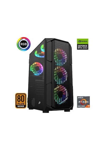 Xaser XSR634 R7-5700X 16 GB 1 TB M.2 NVMe SSD 12 GB RTX3060 27" Free Dos Masaüstü Oyuncu Bilgisayarı