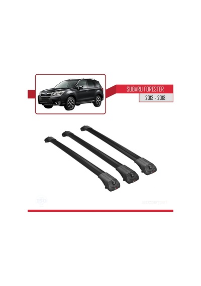 Subaru Forester 2013-2018 Arası İle Uyumlu Ace-1 Ara Atkı Tavan Barı Siyah 3 Adet Bar