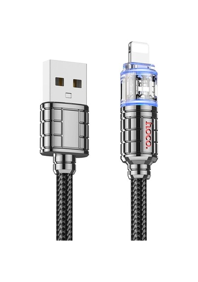 Hoco U122 Kristal Uç 2.4a Usb To Apple Uyumlu iPhone Lightning Hızlı Data Ve Şarj Kablosu 1 Metre - Mh-hs1174-5024