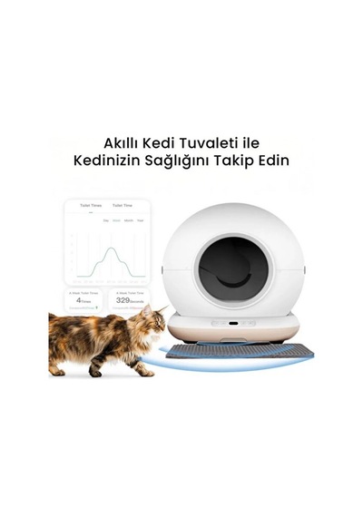 2 Adet Hd Kameralı Akıllı Kedi Tuvaleti Wi-fi Uyumlu