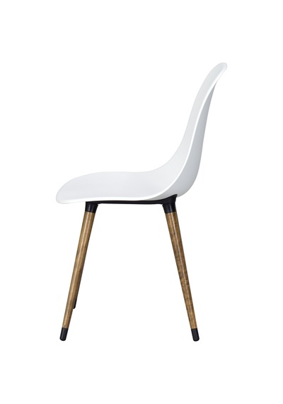 Vilinze Eames Kestane Ahşap Ayak Plastik Beyaz Sandalye