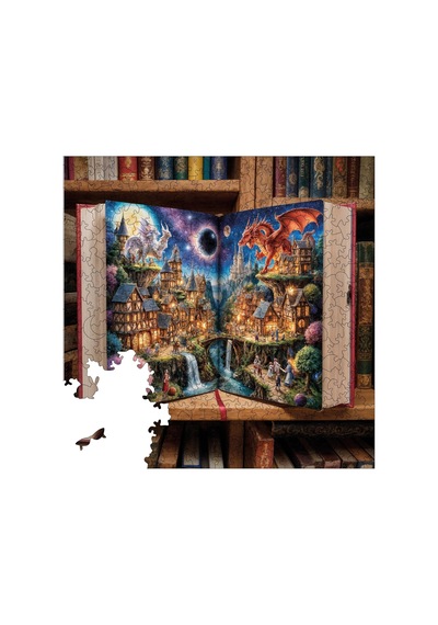 Ahşap Puzzle Yetişkin - Masal Kapısı - 353 Parça, 29 X 29 Cm - Yapıştırıcı Folyo Dahil - Benzersiz Şekilli Pa