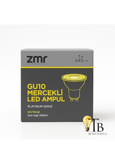 Zmr Gu10 Mercekli Led Ampul 7w 540 Lümen Platinum Serisi 3000k - Gün Işığı