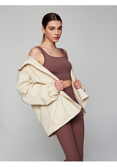 Ltb Askılı Kare Yaka Crop Kahve Rengi Atlet Kahve Rengi L