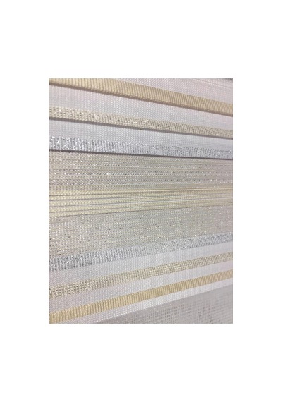 Sarı Sim Çizgi Detaylı Pliseli Zebra Stor Perde Beyaz - 97810400 Beyaz