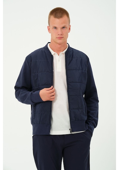 Rich Erkek Lacivert Oversize Rüzgar Geçirmez Kışlık Şişme Mont Ceket Çok Renkli