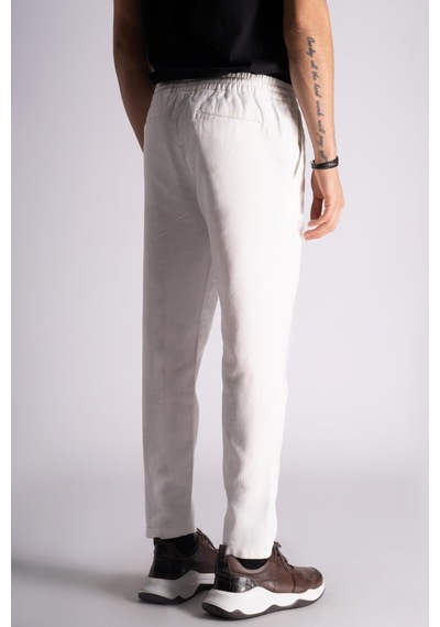 Slim Fit Jogger Bel Pantolon Ekru Ekru