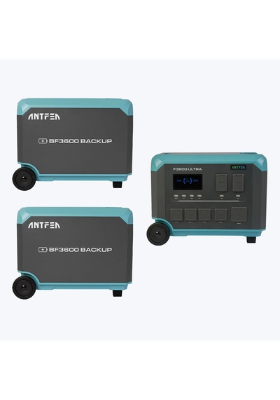 Antfea F3600 Ultra Taşınabilir Güç Kaynağı + 2 Adet Bf3600 Backup Yedek Batarya 3.6 Kw / 12.3 Kwh