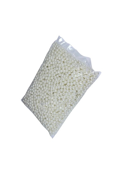 8 Mm Krem Renk İnci Boncuk, 500 Gr , Plastik İnci Boncuk