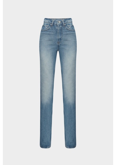 Açelyaokcu High Waist Straight Leg Blue Jean Mavi