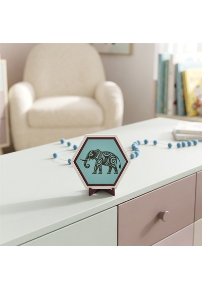 Estetik Fil Motifli Masaüstü Aksesuarı Minimalist Tarzınıza Uygun Modern Ve Şık Bir Dekorasyon 10x10 Cm, Turkuaz