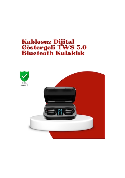 Dokunmatik Kontrollü Abs Malzemeli Bluetooth Kulaklık + Yüksek Kapasiteli Kutu -