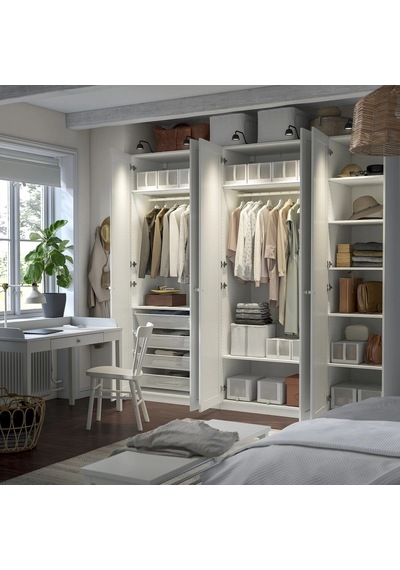 Ikea Beyaz Modern Kapaklı Gardırop