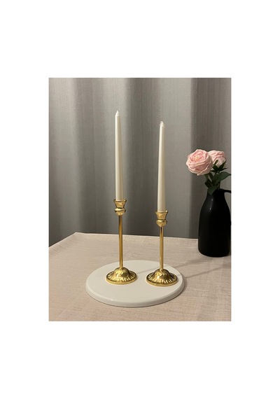 Rustik Model Gold Rengi 2'li Şamdan & Mumluk Seti Gold - 805784881 Gold