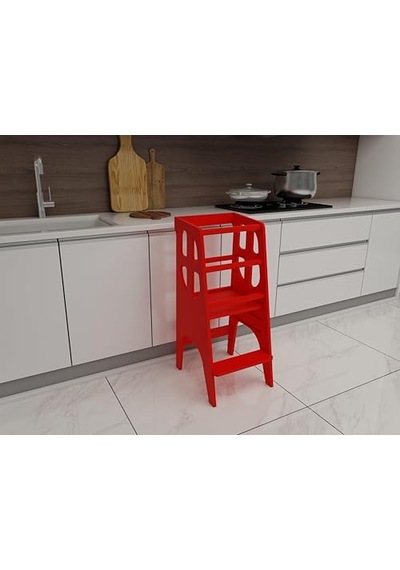 Öğrenme Kulesi Çocuk Merdiveni - 18mm Mdf Çok Renkli