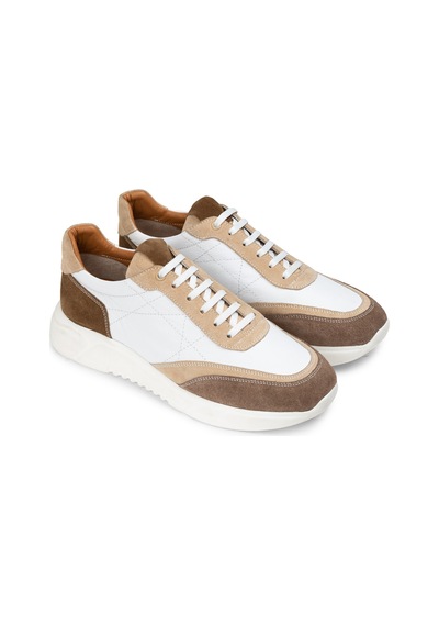 Deery Hakiki Süet Vizon Rengi Erkek Sneaker Ayakkabı - 01962Mvznp01 Vizon