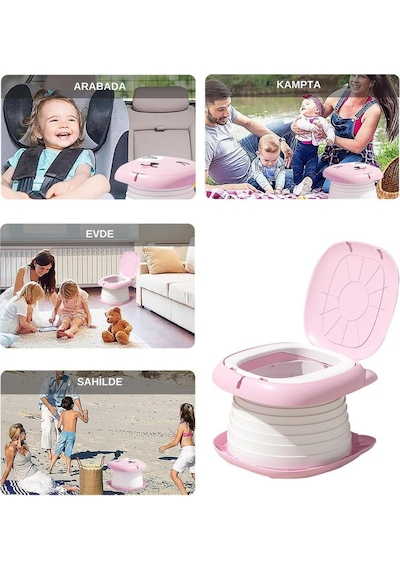 Mooiebaby's Cat Potty Katlanabilir Çocuk Tuvaleti Pembe