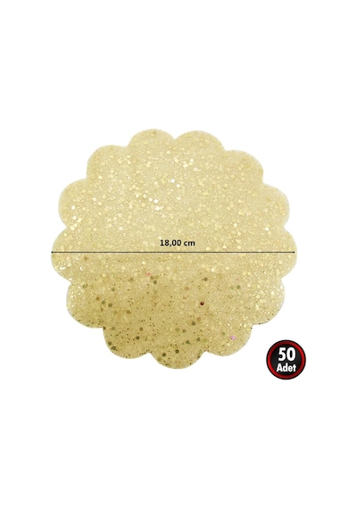 Kesilmiş Tül. 18 Cm Metalik Parlak. 25 Adet - Altın