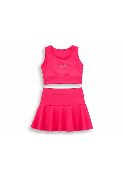 Nurbebe Şort Etekli Pembe Crop Kız Çocuk Sporcu Takım