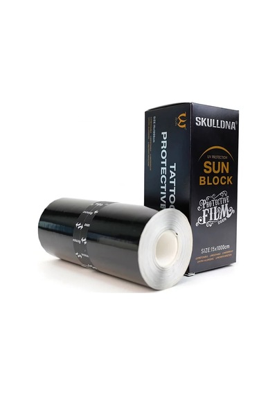 Skulldna Sun Block Dövme Sonrası Koruyucu Film Bant 15cm X 10m Siyah