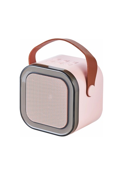 Thentech Karaoke Mikrofonlu Rgb Işıklı Küçük Portatif Rahat Taşınabilir Şarjlı Bluetooth Hoparlör Kablosuz Bej