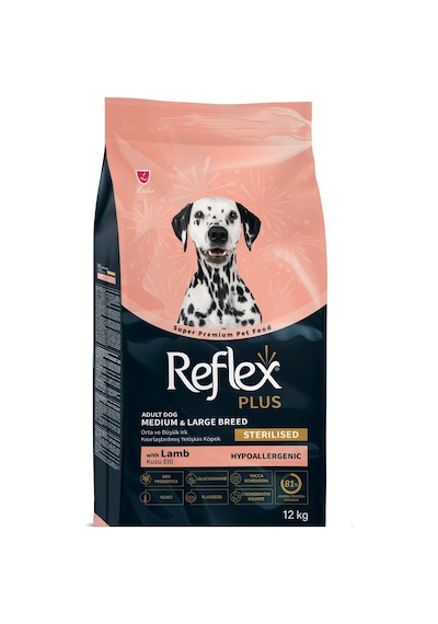 Reflex Plus Kuzu Etli Orta Ve Büyük Irk Kısırlaştırılmış Yetişkin Köpek Maması 12 KG