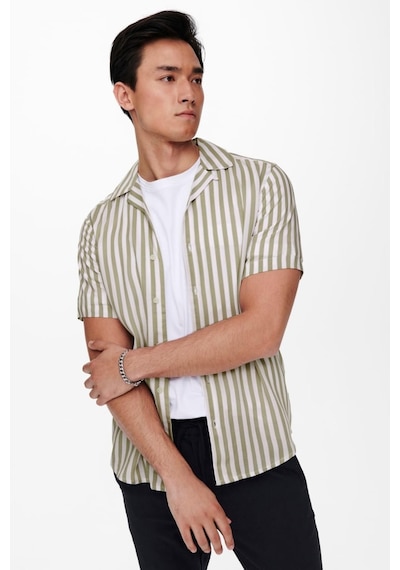 Only & Sons Onswayne Lıfe Ss Vıscose Shırt Noos 22013267 Bej 001