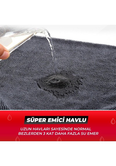 Wonkey - Profesyonel Oto Yıkama Kurulama Havlusu, Ekstra Emici Araba Yıkama Bezi, Lüks Araç Kurutma Havlusu 50x70 Cm Diğer