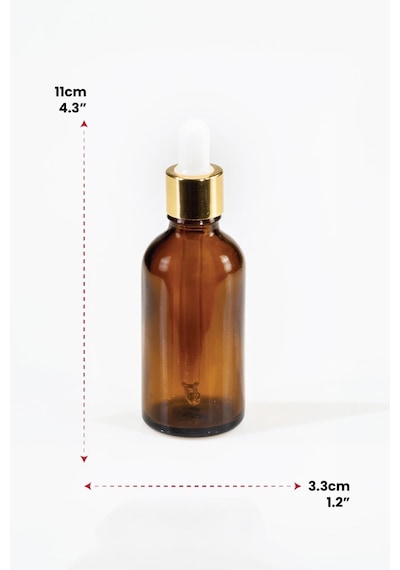 Amber Cam Şişe, Cam Damlalıklı Şişe 50 Ml