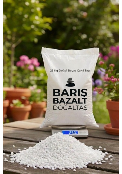 Beyaz Çakıl Taşı 25 Kg Dekoratif Diğer