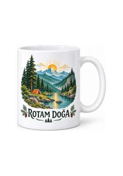 Rotam Doğa Dağ Orman Ve Kamp Tasarımlı Porselen Kupa - Model 264