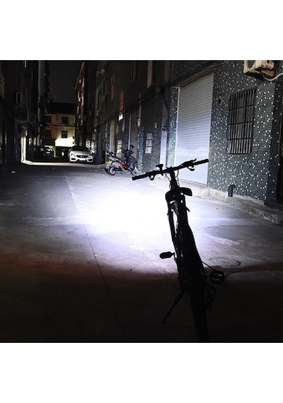 Bk001-T6 Led 3000 Mah 3 In 1 Hız Gösterge Korna Bisiklet Farı Su Siyah