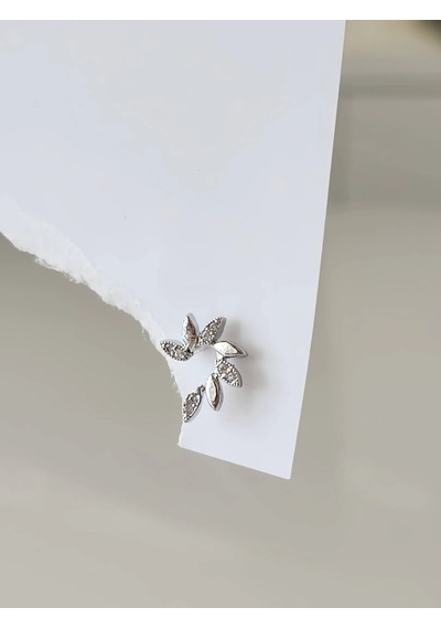 Buğday Başak Arpa Model Kıkırdak Piercing Tragus Helix Gümüş Renk Küpe Gümüş