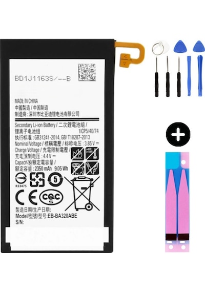 Samsung Galaxy A3 2017 A320f Uyumlu A Kalite Batarya Pil + Montaj Seti