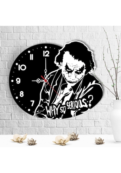 Kişiye Özel Joker Tasarımlı Ahşap Duvar Saati - 1 Çok Renkli