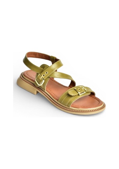 Fox Shoes Y996062509 Yeşil Toka Detaylı Kadın Sandalet