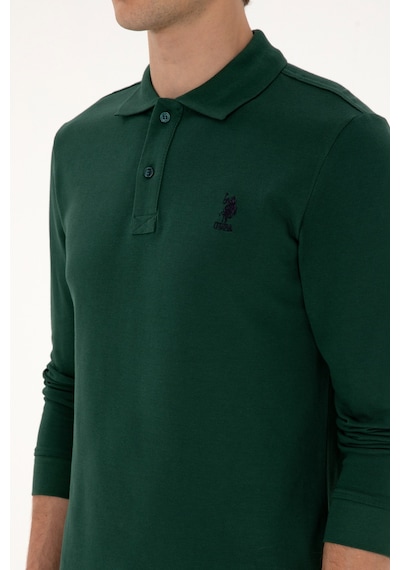 U.S. Polo Assn. Erkek Regular Fit Polo Yaka Koyu Yeşil Basic Sweatshirt 50307757-VR079 U.S. Polo Assn. Erkek Regular Fit Polo Yaka Koyu Yeşil Basic Sweatshirt 50307757-VR079