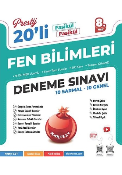 Nartest 8. Sınıf Prestij Fen Bilimleri 20 Deneme Sınavı