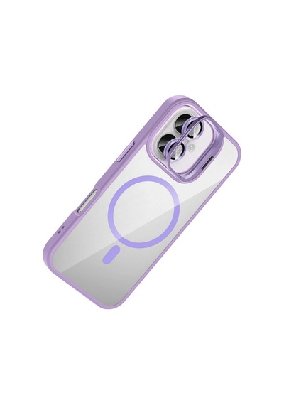 Joko Apple iPhone Uyumlu 16 Plus Remim Lensli Magsafe Standlı Kapak - Lila İtdark49637