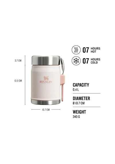 Stanley The Legendary Food Jar + Spork 0.4l Unisex Pembe Termos 09382 2800236