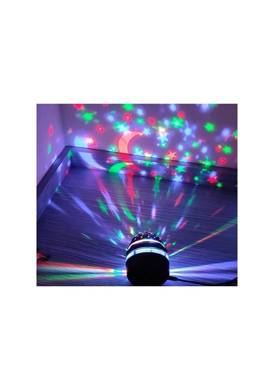 Işık Kasabası 2 Yıldız Yansımalı Rgb Projeksiyon Sihirli Küre Ve Astronot Hem Masa Hem Gece Lambası Siyah 20 X 10