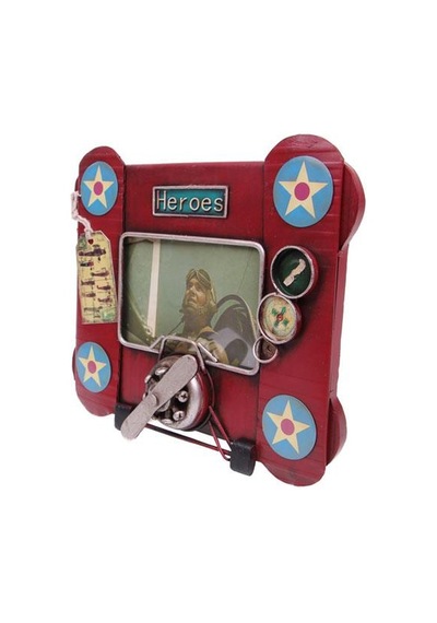 Dekoratif Metal Çerçeve Uçak Temalı Vintage Hediyelik