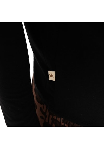 Inguz Sırt Detay Uzun Kollu Modal Yoga T-shirt SIYAH