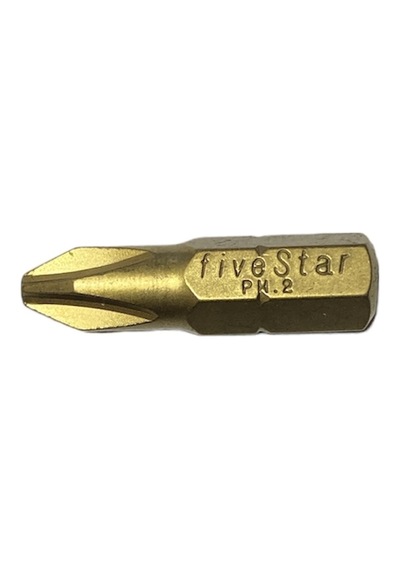 Fivestar Ph 2x25 Mm Titanyum Kaplama Yıldız Bits Uç 10 Adet
